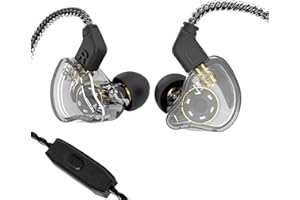 Yinyoo CCZ Melody Earphones Wired with Microphone Gaming Earbuds for Smartphones, PC In Ear Monitors HiFi IEM Deep Bass 1DD 1BA Hybrid with Detachable OFC Cable