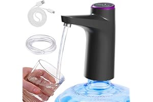 WIYETY Distributeur d'eau automatique, pompe à bouteille d'eau, pompe à eau potable, distributeur d'eau, distributeur d'eau électrique, pour camping, maison, bureau, rechargeable (noir)