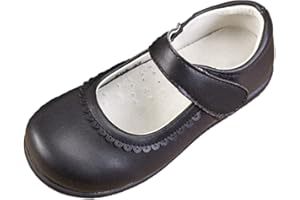 rismart Niña Mary Jane Plano Correa Colegio Uniforme Negro Vestir Zapato