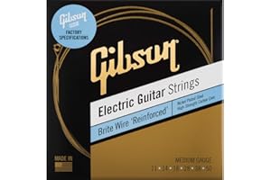 GIBSON ACCESSORIES Corde Brite Wire 'Reinforced' Electric Medium 11-14-18-28-38-50, per chitarra elettrica (SEG-BWR11)
