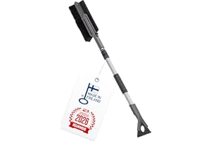 Kungs Star-Is snöborste med isskrapa | Teleskophandtag 93–125 cm, perfekt för SUV:ar och skåpbilar, gummiläpp, ultrastark skr