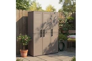 Dmora Armadio da Esterno Bilzen, Mobile Outdoor, Armadio Balcone Multiuso, 100% Made in Italy, Grigio e Nero, Finitura Righe, 102x37h163 cm