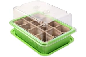 Schramm® Propagation Set Greenhouse Propagation Tray Pots Indoor Greenhouse 20.5 x 15.5 x 11 cm for 12 Propagation Pots Propagation Set Mini Greenhouse