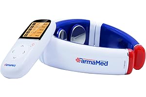 ‎FARMAMED FARMAMED Hals-Elektrostimulator, Mit Wärme gegen Muskelschmerzen, multifunktionales Elektrostimulationsgerät mit kabelloser Fernbedienung und LCD-Display