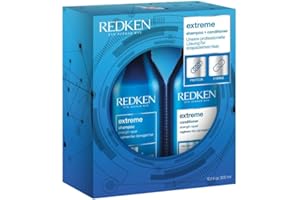 Redken Care Set for Brittle and Damaged Hair, Anti Hair Breakage, with Interlock Protein Network, Extreme Shampoo 300 ml & Conditioner 300 ml