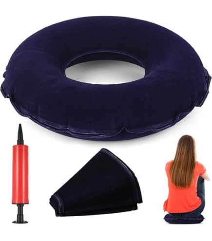 Coussin D'assise Gonflable En Anneau (beignet) - Oreiller Pour Hémorroïdes, Coccyx, Bas Du Dos