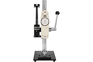BAOSHISHAN Manual Force Gauge Test Stand Hand Press Type Push Pull Test Stand with DL Mechanical Dial Force Gauge 100Lbs