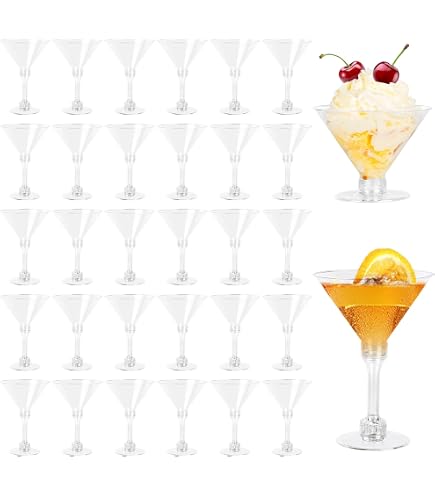 6x Martini-Gläser Aus Kunststoff – Wiederverwendbar & Zerlegbar Für Cocktails & Desserts