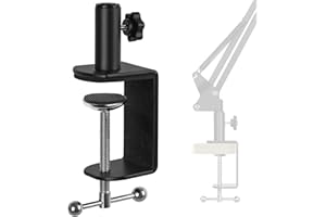 Frgyee Morsetto da Tavolo Heavy Duty in Metallo, per Supporto Microfono, Morsetto di Montaggio da Tavolo con Vite Regolabile, Adatto per Tavolo Fino a 6 cm di Spessore