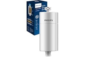 Philips AWP1775 Inline Shower Filter KDF Filter System Against Residual Chlorine, Bacteria, Pollutants and Lime, Water Filter for Bathroom and Shower