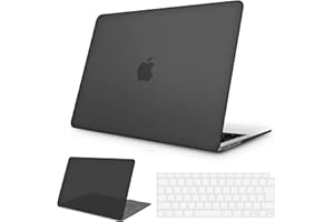 NPUOLS Etui Kompatybilne z MacBook Air 13.6 M4 M3 M2 2025 2024 2022 A3240 A3113 A2681, Plastikowa Obudowa Ochronna i Ultracienka Osłona Klawiatury TPU w Wersji EU, Czarny