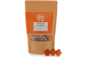 MapleFarm - Caramelle allo sciroppo d'acero - Maple syrup candy - Confetti a forma di foglia d'acero - Peso netto 100g