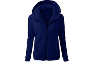 SUNNYUK 2023 Chaquetas de Felpa Suave para Mujer Cálida Cremallera Abrigo con Capucha Casual Suéter Ligero y Cómodo Sweatshirt Hoodie Talla Grande Rapa Mjuer Invierno Blusas Tops Baratas Cazadora Jersey