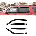 Kucaruce Original Ventvisor 4pcs Vent Shade Window Visors, Out-Channel Rain Deflector Guards Set, Compatible with 02-10 Ford Explorer & Mercury Mountaineer 03-05 Lincoln Aviator 4-Door SUV Only 94819