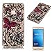 Produktbild Soft Hülle für Huawei P9 Lite,Durchsichtig Hülle für Huawei P9 Lite,Leeook Creative Pretty Schwarz Rot Schmetterling Blumen Drucken Muster Design TPU Silikon Clear Transparent Schutzhülle Ultra Slim Weich Flexible Tasche Etui Stoßdämpfend Schutz Handytasche Schale Bumper Shell Case Cover für Huawei P9 Lite + 1 x Schwarz Eingabestift-Black Red Butterfly Flower