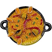 Calendula Magnete Da Frigorifero 3D Paella Valencia Spagna - Souvenir Turistico In Poliresina 7,6x5,7 Cm