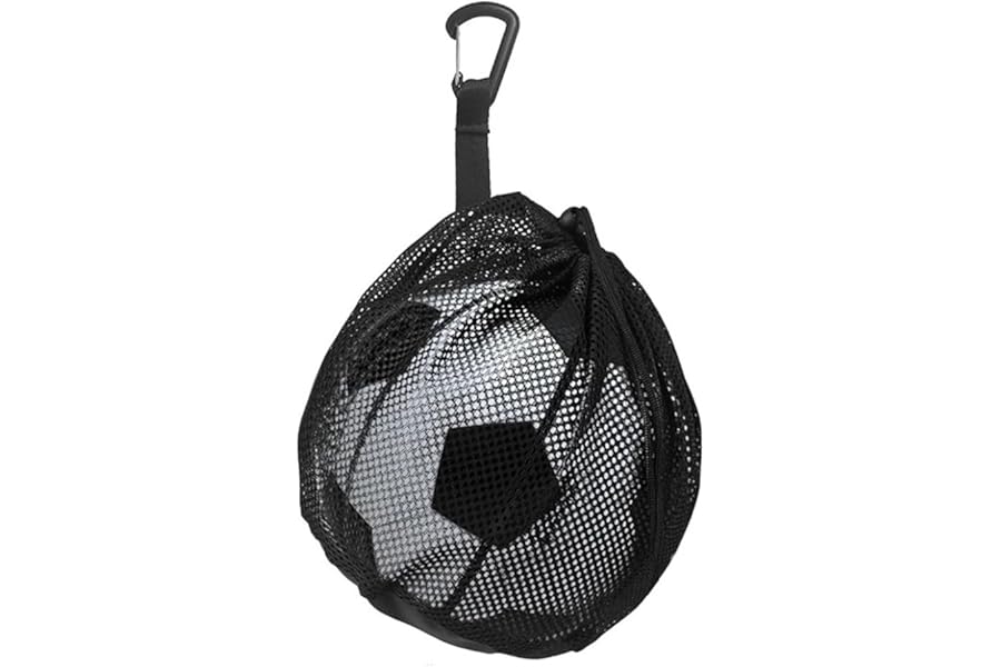 TIHNY Drawstring Sports Ball Bag with Mesh Net, Lightweight Single Ball Storage Bag for Basketball, Soccer, Volleyball, or Football – Durable Sling Backpack for Athletes or Coaches