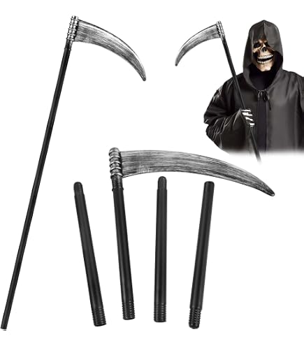 Faux De La Faucheuse Halloween - Accessoire Démontable Réglable Jusqu’à 140 Cm - Pour Cosplay, Soirée Déguisée, Carnaval