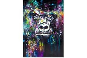 HSFFBHFBH Mur Art Photo Singe Gorille Animal Abstrait Artwork Peinture sur Toile Affiches et Impression Cuadros pour Salon 70x100 cm (27.6"x39.4) Pas de Cadre