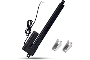 Jvnvlki Course de 250 mm - 3000 N - Étanche IP65 - Entraînement linéaire 12 V - Moteur linéaire 5 mm/s - Avec étriers de montage pour porte Lift Coop, armoire, ouvre-fenêtre, ouvre-porte, domotique