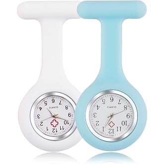Montre Infirmière Caybats 2 Pièces - Pour Blouse - Silicone Hygiénique - Cadran Lisible
