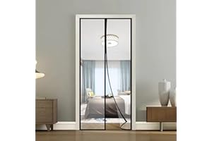 ALYSELDY Cortina aislante transparente para puerta, cubierta magnética térmica para puerta, pantalla de puerta de cierre automático, pantalla de puerta de privacidad manos libres para patio, cocina,