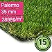 Produktbild Kunstrasen Rasenteppich Palermo für Garten - Florhöhe 35 mm - Gewicht ca. 2889 g/m² - UV-Garantie 12 Jahre (DIN 53387) - 4,00 m x 3,00 m | Rollrasen | Kunststoffrasen
