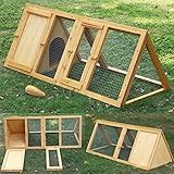 Garden Mile Großer Hölzerner Predator Nachweis Dreieckige Geformt Kaninchenstall/Käfig Mit Eingebauter Freigehege Kleintier Oder Vogel Habitat Für Sichere Klein Haustier Leben Indoor Outdoor-einsatz