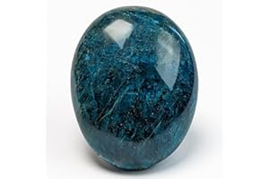 Eusice Apatite Bleue Pierre Naturelle, Cristal Thérapeutique Lithothérapie, Galet Anti-Stress & Créativité, Bien-être, Méditation, Reiki, 100% Artisanal & Fait-Main, Pierre de Paume Grand Format
