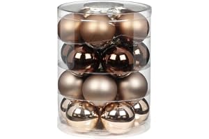 MAGIC Julgranskulor glas 6 cm, 20 st. Julgranskulor: elegant lounge (chokladbrun)