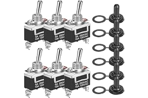 GUUZI Heavy Duty Vippströmbrytare 12V-24V-48V-110V/10A, 220V-230V/6A, SPST 2Pin ON/Off-brytare Metall Bat Vattentät Boot Cap