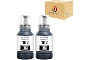 NEXTPAGE 102 Ink Compatible with ink refill bottles for ET-2700 ET-2750 ET-2751 ET-2756 ET-2850 ET-2851 ET-2856 ET-3700 ET-3750 ET-3850 ET-4750 ET-4850 ET-4856 ET-15000 Printer Ink Set(2BK)