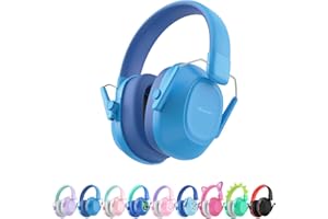 iClever Audífonos con cancelación de ruido para niños, 26 dB NRR de seguridad, reducción, orejeras autismo, ayuda sensorial y concentración, protección auditiva fuegos
