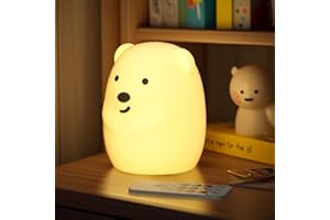 NAHKZNY Luz Nocturna Infantil Silicona 9 Colores USB Recargable Luz de Noche Bebé Multicolor Lámpara Bebé Nochede Táctil Luz Quitamiedos Infantil para Niños, Dormitorio, Guardería, Regulable Luz