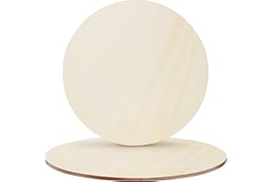 Belle Vous Discos de Madera Sin Acabado (Pack de 4) Rodajas de Madera de 45 cm - Recortes de Madera para Manualidades, Pintar, Pirograbado, Colgar en Puertas/Carteles, Navidad/Fiestas