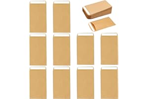 SHENLONG 50pcs Brown Seed Envelopes, Mini Kraft Bags for Seeds, Coins, Small Parts, Cash, Money, Beads