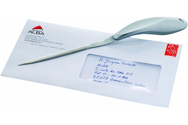 Alba OULCUT M Ouvre-lettre manuel ergonomique Gris métal
