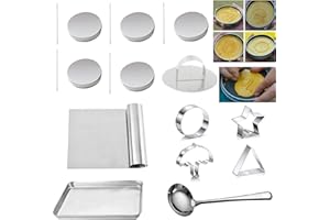 VAWcornic Sugar Ensemble d'outils de fabrication de bonbons au sucre coréens DALGONA Kit (18 pièces dans 1 ensemble),Moule, presse en acier inoxydable