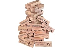 JSNKJLMN Super Freches Blockturm-Spiel, 48 Blöcke, Spiele für Paare, Valentins-Paare, Stapelspiel, lustiges Stapeln