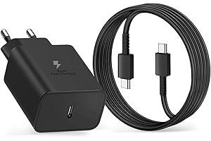 ANVSI 45W Schnellladegerät Ladekabel für Samsung Galaxy S25 S24 S23 S22 S21 S20 FE S10 S9 S8 A55 A54 A53 A52 A51 A50 A34 A33 A23 A13 A12,2M USB C Schnellladekabel mit Netzteil Ladegerät Adapter Fast Charger