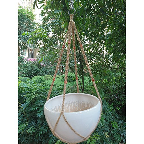 LUOEM 100cm Pflanze Aufhänger Jute 4 Bein Indoor Outdoor Hof - 5