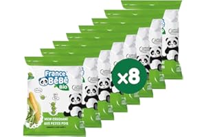 FRANCE BéBé BIO - Biscuit soufflé aux petits pois BIO - Vegan - Lot 8 sachets de 20g