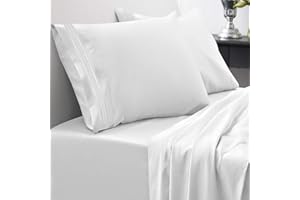 Sweet Home Collection Fadenzahl 1837, weiche ägyptische Qualität, gebürstete Mikrofaser Laken – Luxus-Bettwäsche-Set mit Bettlaken, Spannbettlaken, 2 Kissenbezügen, Weiss/opulenter Garten, Queen