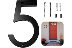 Yuqilin Numeros Casa Exterior,Flotable Acrílico Numero Casa 3D Impermeable Número Puerta Negro Números Buzón,para Puertas Oficinas Buzones Puertas Apartamentos Taquillas Garajes (5)
