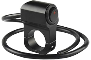 Larcele 12V Moto Guidon Interrupteur Phare Commutateur avec Témoin Lumineux,Diamètre de Montage 25mm SBKG-01 (Noir,Style 3857, 25mm)