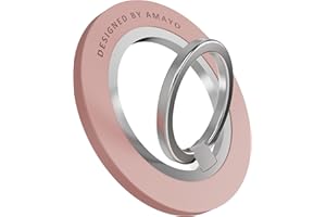 Amayo - Anneau de support pour téléphone portable Magsafe, poignée magnétique pour téléphone portable, support pour iPhone séries 15 Pro Max, 14, 13, 12 accessoires pour Magsafe (rose)