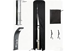 Rilime Abdeckungen für Außenduschen, 420D Solar Duschabdeckung mit Beschichtung, wasserdichte Abdeckplane Solardusche für Gartendusche (230 x 67 cm)