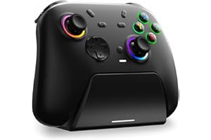 DuLingKer Controller PC con Ricarica Dock, Wireless Controller per Switch 2/Switch/PC Windows/Steam/OLED/Lite, Gaming Joystick con Hall Effetto Trigger/Joystick, Luce RGB, Pulsante M1/M2 Nero