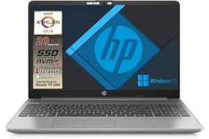 HP 255 G9 Silver Notebook Portatile, SSD M2 NVME 1TB, Display FullHD 15.6", Amd A9 Gold 3150U fino a 3,3 GHz, RAM 20GB DDR4, Wi-fi, 3 usb, webcam HD, Win11 Pro, Pronto All'uso, Gar. It