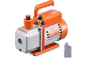 VEVOR Pompe à Vide Climatisation, 99 L/Min, Pompe à Vide Frigoriste CVC Palettes Rotatives 1 Étage, avec Bouteille d'Huile, Dégazage Résine, Entretien Climatiseur Automobile, pour R134a, R22, R410a